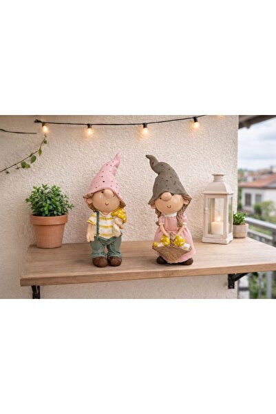 YEDİ CÜCELER EL SANATLARI El yapımı Cüce Figür Biblo Seti - El Boyaması (18cm)