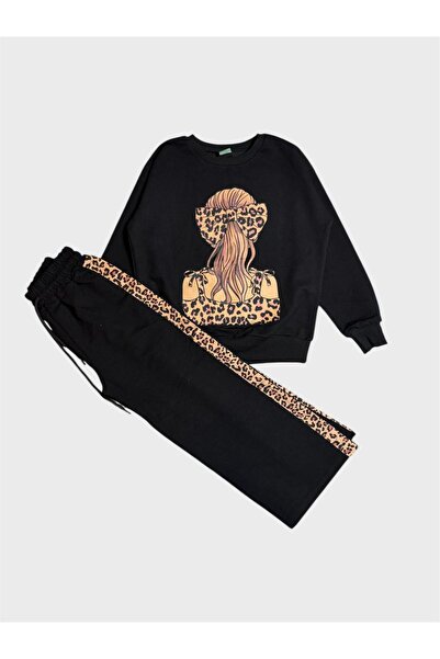 ALİŞ KİDS Комплект анцуг с дълъг ръкав и широки крачоли за момичета от памуче...