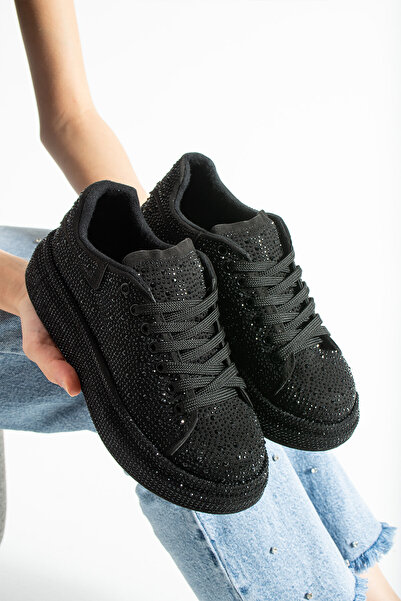 dabab shoes Pantofi sport cu platformă cu strălucire de piatră neagră STELLA ...