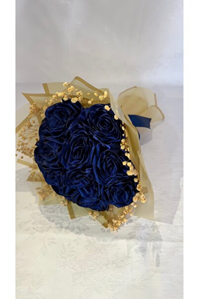 Çiçek Atölyesi Sevgiliye Özel 12’li Lacivert Solmayan Gül Buketi –Şık Aranjman