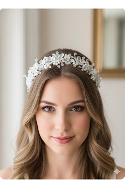 ASİMEL TASARIM Bridal Tiara Hair Accessory Wedding Henna Nikah Engagement