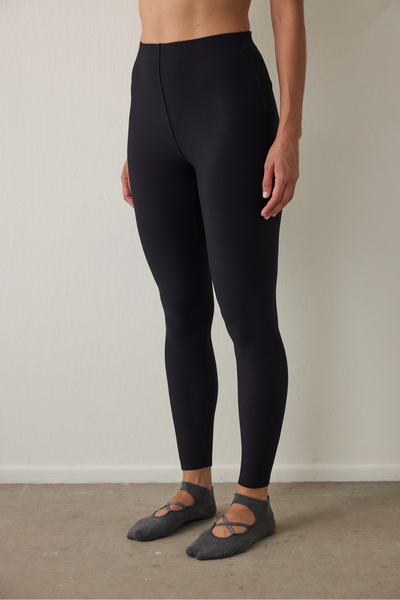 Penti Leggings negri cu talie înaltă, cu detaliu decupat