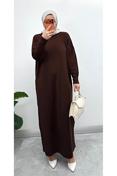 NİSUM MODA Pique Braided Knitted Dress