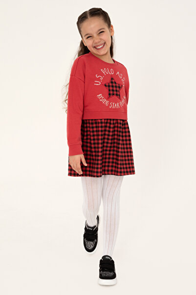 U.S. Polo Assn. Kız Çocuk Kırmızı Örme Elbise 50318089-VR030