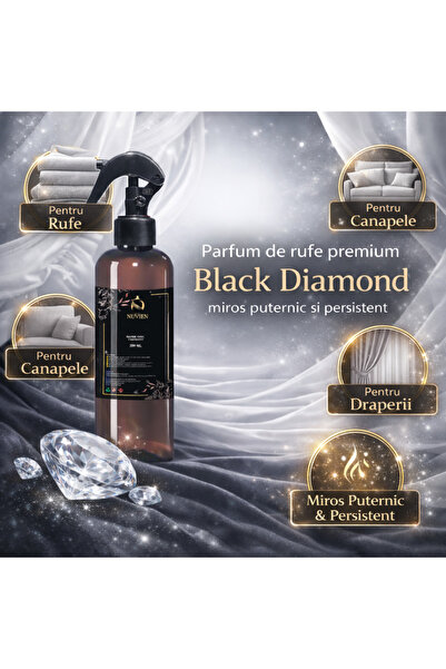 Nuvien Black Diamond Premium Laundry Perfume 200 ml – Strong and Long-lasting...