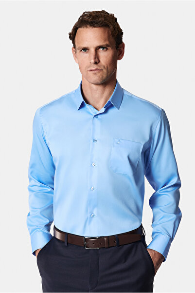 Abdullah Kiğılı Long Sleeve Non Iron Satin Classic Cotton Shirt