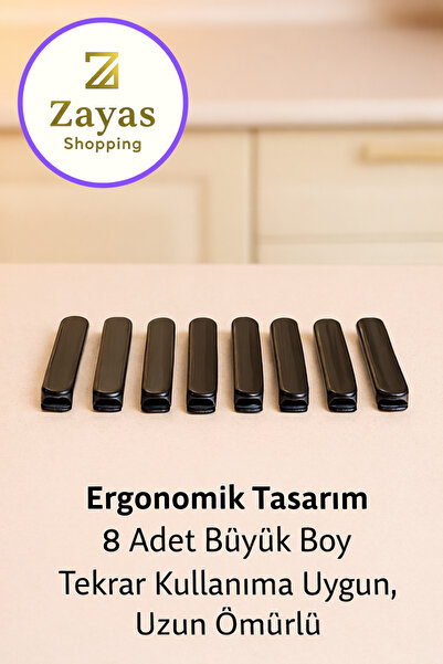 Zayas Shopping 8 Adet- Orta -Boy -Bagy-Poşet-Klipsi-Ambalj-Kapatma Aparatı-Pa...