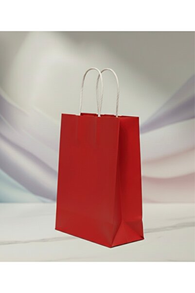 aybaş kağıtçılık 1.Kalite 18x24 Cm (5 Adet) Kırmızı Renkli Kraft Kağıt Çanta,...