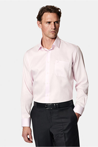 Abdullah Kiğılı Uzun Kol Non Iron Saten Klasik Pamuk Gömlek