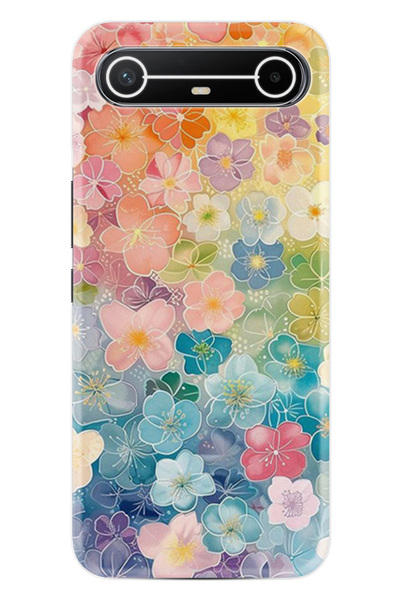 TECNO Spark Slim (KM9) Kılıf Boutique Baskılı Resimli Şahane Çiçekler Pcode -063