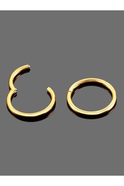 MAZEN 316l Cerrahi Çelik 1 Adet Klipsli 8 mm Tam Halka Piercing Kararmaz (1 M...