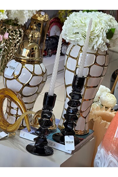 YASAR CONCEPT Formica Cam Mumluk Set Siyah