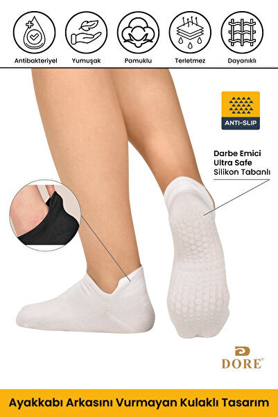 Dore Orijinal Unisex Beyaz Konfor Modeli Kaymaz Taban Pilates Yoga İçin Kaydı...