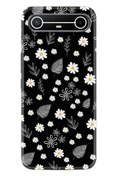 TECNO Spark Slim (KM9) Kılıf Boutique Baskılı Resimli Papatyalar ve Yaprak Pc...