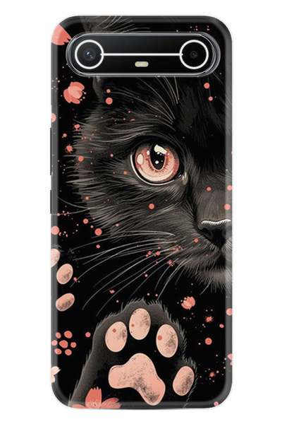 TECNO Spark Slim (KM9) Kılıf Boutique Baskılı Resimli Kara Kedi Pcode -085