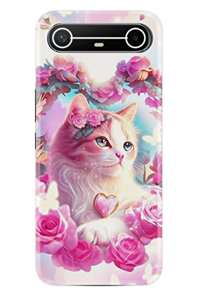 TECNO Spark Slim (KM9) Kılıf Boutique Baskılı Resimli Güzel Kedi Pcode -037