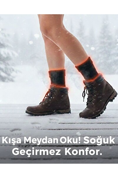 SOCKSHION Unisex Termal Havlu Pamuklu Soft Lastik Soket Çorap