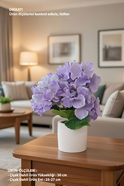 adresiburasi Beton Saksıda Yapay Ortanca Çiçeği 30 Cm.