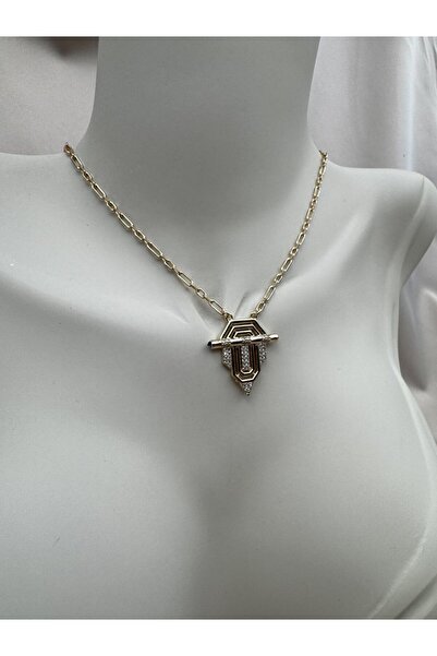 Luseda قلادة VIP قابلة للتعديل مقاس 45+5 سم مع حجر الزركون ذو الشكل الهندسي و...