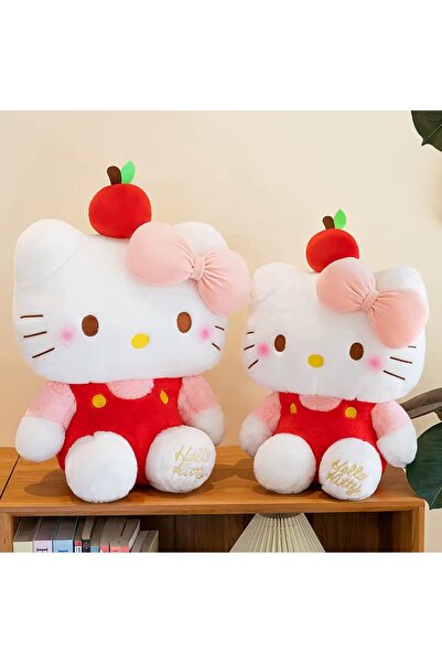 Techmarketi Kırmızı Elmalı Hello Kitty peluş ithal kumaş birinci kalite yumuş...