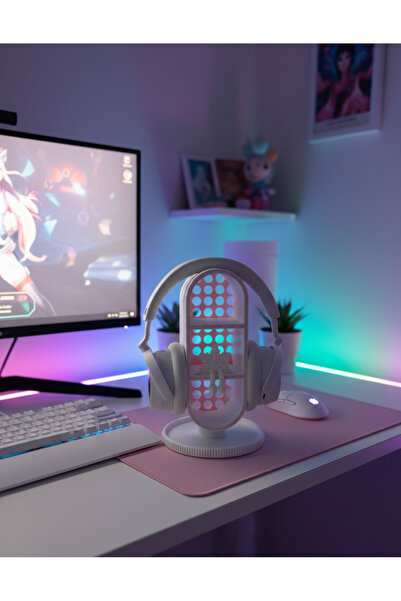 Elana Design Raflı Gamer Kulaklık Standı & Masa Üstü Organizer – (1 Adet Mini...