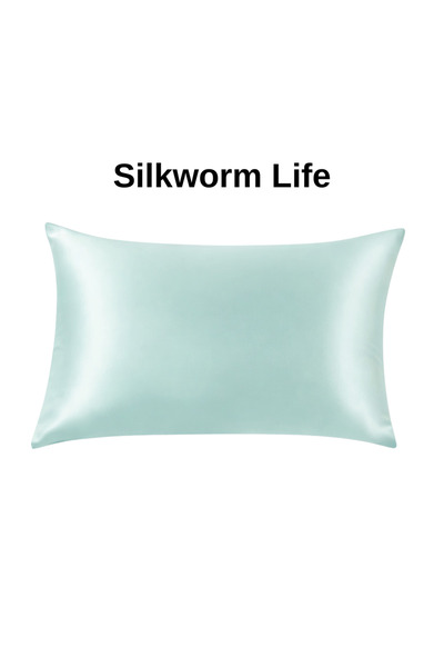 silkworm Siklworm Life, husă de pernă din mătase pură 100% culoare mentă (50 ...