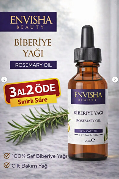 Envisha Beauty Biberiye Yağı %100 Doğal Bitkisel Yağ Rosemary Oil 20 ML