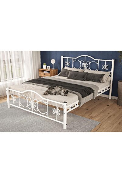 Mobilya Dükkanım Pero Metal Karyola 150x200 ARM113 Beyaz