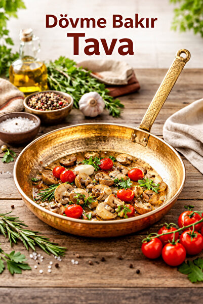 Efsoon Organics Saplı Bakır Tava Kuymak Tavası Pişirme Tavası Yumurta Tavası ...