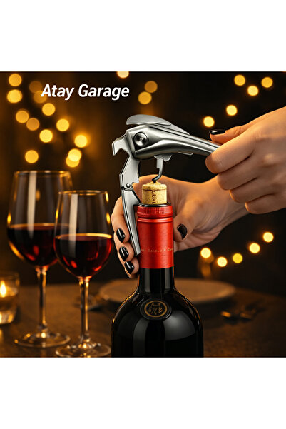 Atay Garage Yüksek Kaliteli Tirbuşon Paslanmaz Çelik Şarap Açacağı Tirbişon