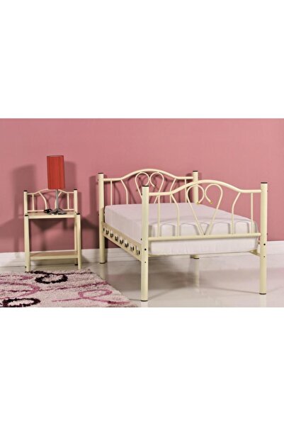 Mobilya Dükkanım Orkide Metal Karyola 140x190 ARM104 Krem