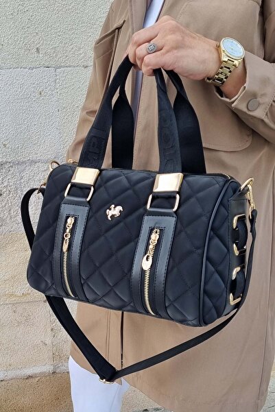 Just Polo حقيبة كتف نسائية سوداء من Justpolo