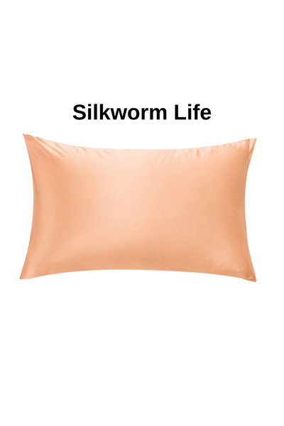 silkworm وسادة من الحرير الخالص 100% من Siklworm Life، لون السلمون (50 سم 70 ...