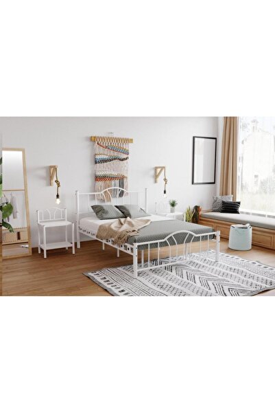 Mobilya Dükkanım Bella Metal Karyola 180x200 ARM146 Beyaz
