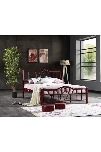 Mobilya Dükkanım Orkide Metal Karyola 120x200 ARM104 Bordo