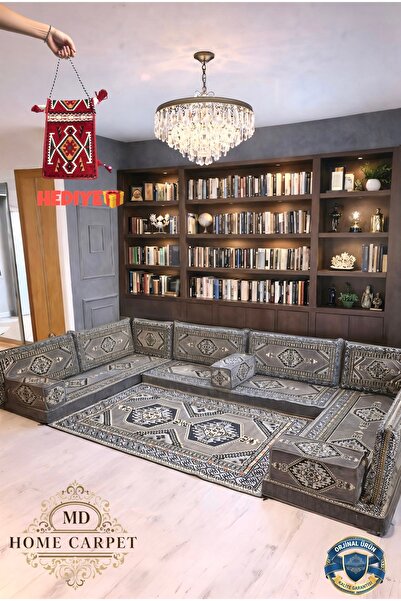 mdhomecarpet Şark Köşesi Takımı %100 Yerli Üretim | Özel Dokuma Kumaş | 10 cm...