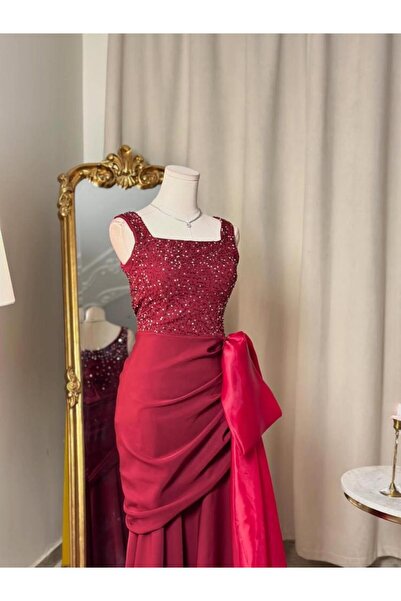 vanus fashion 6322 - فستان سهرة طويل لونين