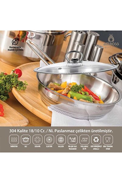 Amboss مقلاة أمبوس سافاير 28 سم - مع غطاء زجاجي