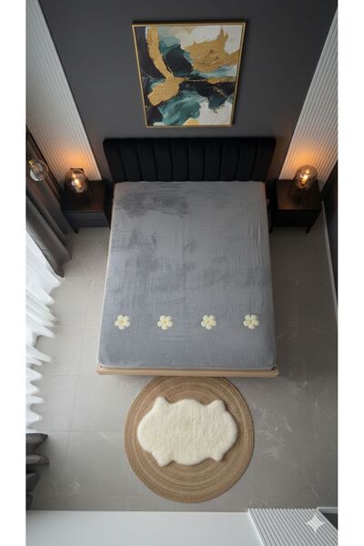 Damlaiso Κουβέρτα διπλής 195*215 Wellsoft-fleece ανοιχτό γκρι