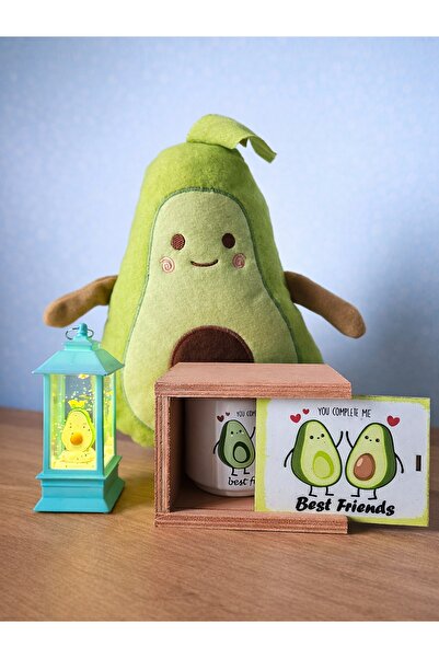 Rüya Kıyısı Avokado Işıklı Simli Kar Küresi, Avokado Yastık ve Kutulu Kupa - ...