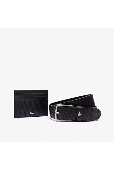 Lacoste طقم هدايا حزام جلدي/حامل بطاقات - RC4092-000