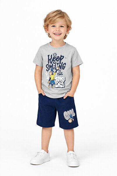 LC Waikiki LCW DREAM - Комплект пижама за момче с носталгичен принт на маймуна