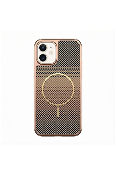 Zebana Apple iPhone 11 Uyumlu Kılıf Vionix M-Safe Silikon Kılıf Kahverengi