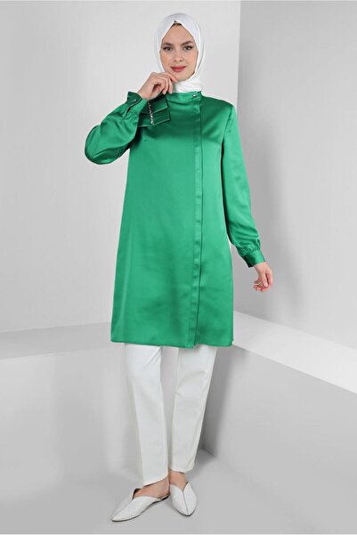 Alvina تونيك من الساتان بتفاصيل مكشكشة 43838