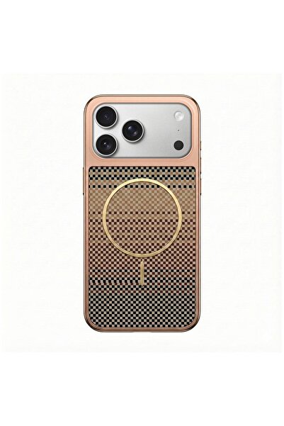 Zebana Apple iPhone 17 Pro Max Uyumlu Kılıf Vionix M-Safe Silikon Kılıf Kahve...