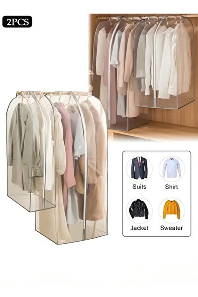 DOMEET 2 PCS Clear Garment Bags for Hanging Clothes