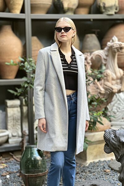 HAKKE Yan Cepli Bornoz Bağlamalı Kaşe KABAN