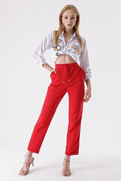 HAKKE Παντελόνι με δαντέλα με στρώσεις