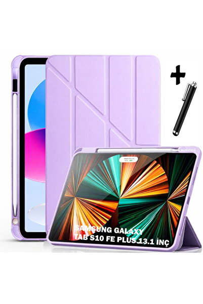 m.tk moveteck Samsung Galaxy Tab S10 Fe Plus 13.1 inç Kılıf Kalem Bölmeli Kat...