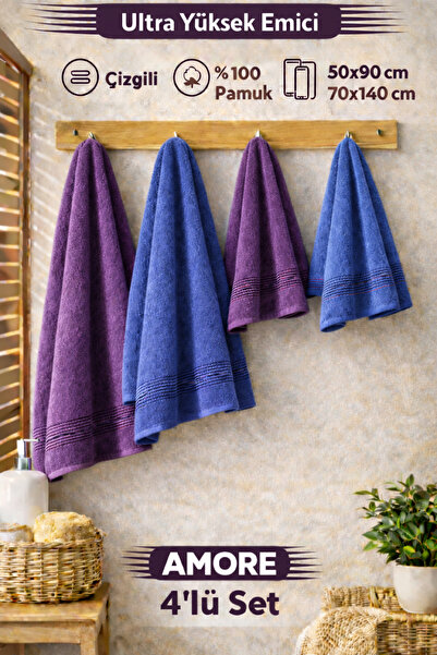 BAMİROSE 50x90 70x140 CM AMORE KUPAONSKI SET OD 4 DELA, PEŠKAČ ZA PLAŽU, KUPA...